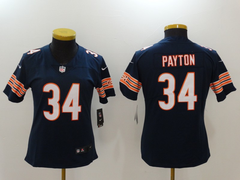 Women's Chicago Bears #34 Walter Payton Navy Blue Vapor Untouchable Elite Stitched NFL Jersey